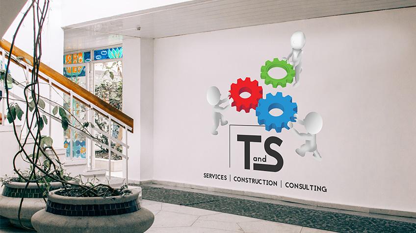 t and s services logo design 1
