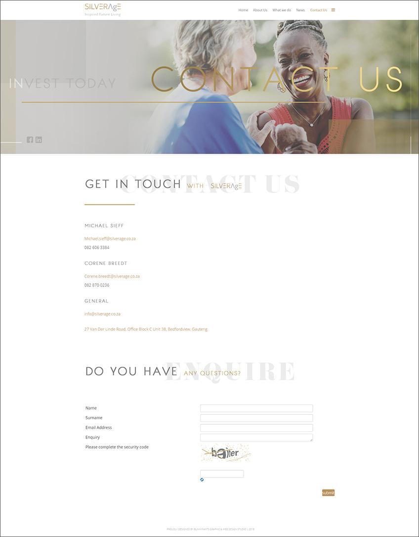 silverage web design contact