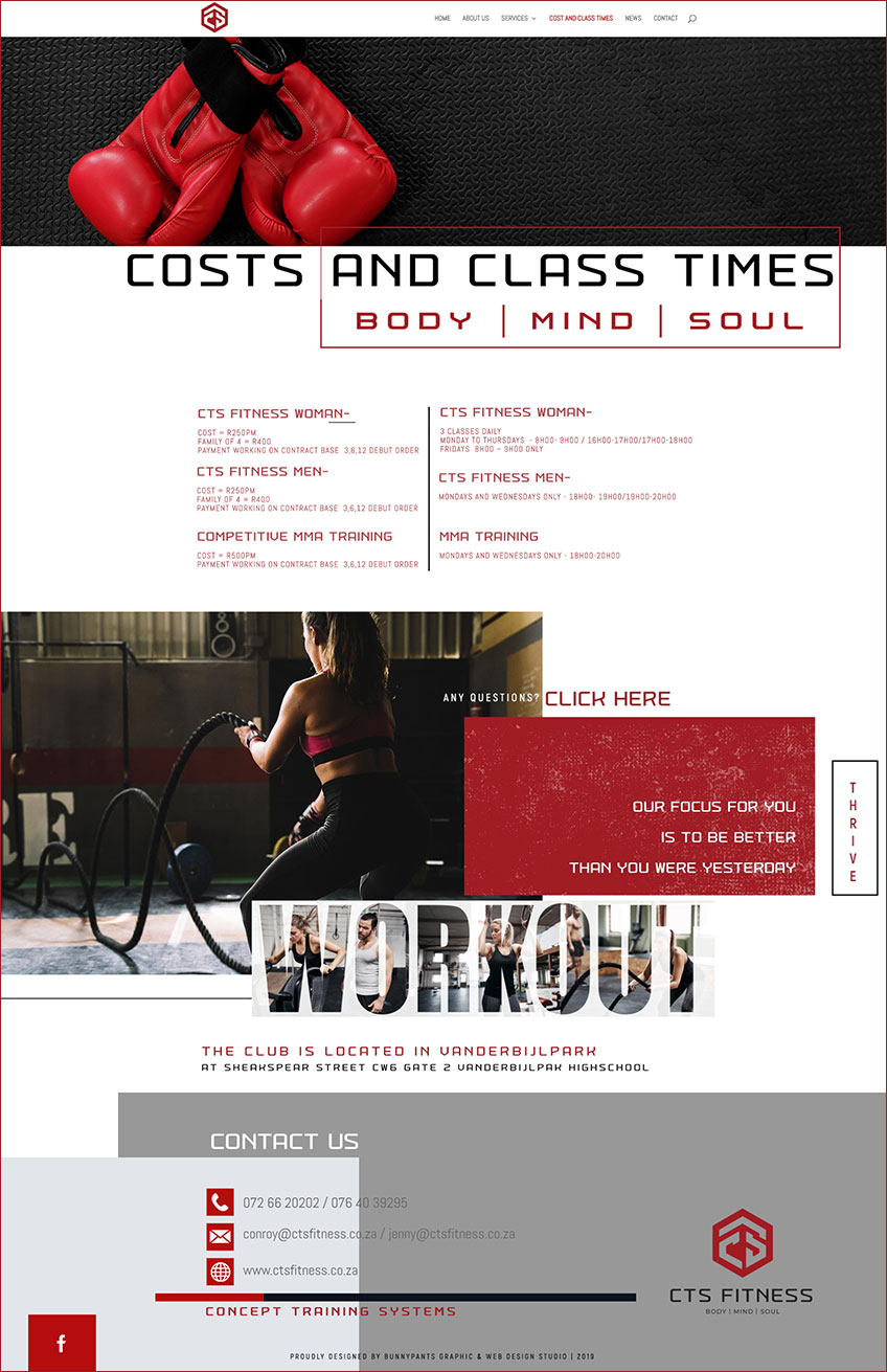 CTS Fitness - Website Design